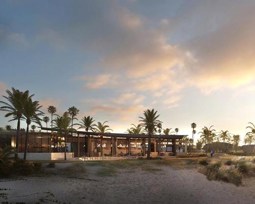 The design features open spaces and seamless indoor-outdoor living
