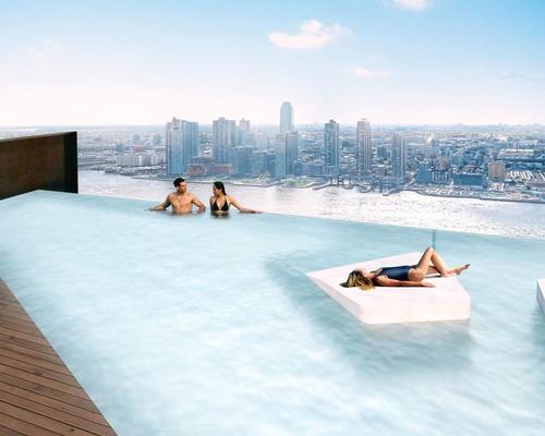 An infinity pool will be located on the rooftop of one of the towers / MARCH
