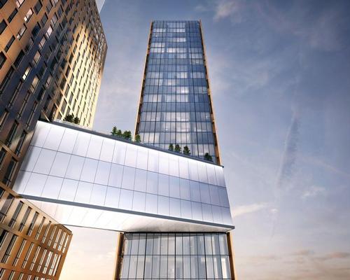 A 300ft high skybridge will link the two leaning towers / MARCH