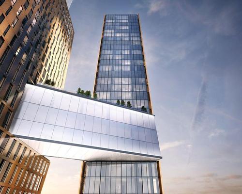 A 300ft high skybridge will link the two leaning towers / MARCH