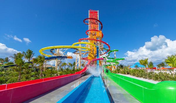 Waterslide engineering also considers topography and load, so that slides and towers are built to last whatever the environmental conditions. 
The Perfect Day ride, shown here, survived Hurricane Dorian unscathed