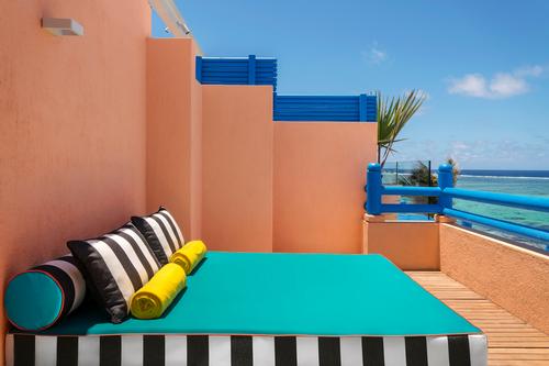 To find inspiration, Walala travelled around Mauritius, meeting with local artisans and absorbing the bright palette that punctuates the island