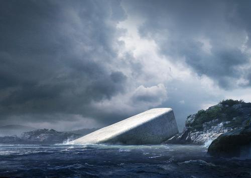 The future Norwegian restaurant is reminiscent of Jules Verne's Nautilus. / Courtesy of Snøhetta