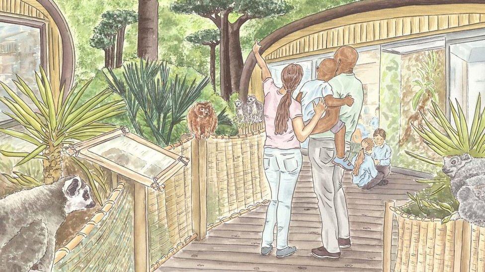The zoo will place a major emphasis on conservation, education and saving threatened species and will feature exotic species from Madagascar, as well as lemurs and birds of prey / Manchester Zoo The zoo will place a major emphasis on conservation, education and saving threatened species and will feature exotic species from Madagascar, as well as lemurs and birds of prey / Manchester Zoo