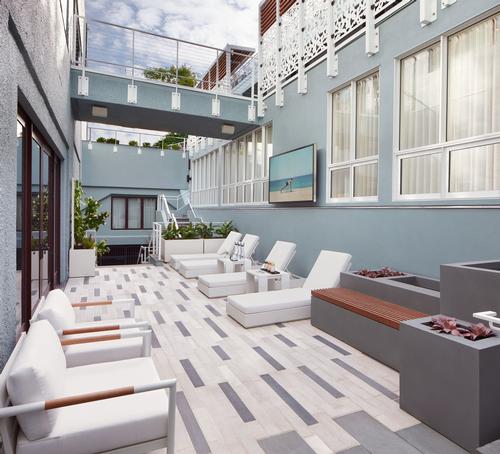 SALT + BONES oversaw the creation of a spa, courtyard, lobby, and multiple guestrooms. / Courtesy of Casa Madrona Hotel and Spa