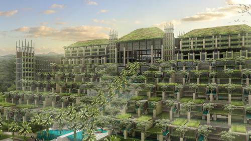 Architect Budiman Hendropurnomo of UK-based Denton Corker Marshall drew inspiration from the rice terraces and their centuries-old ‘subak’ irrigation system