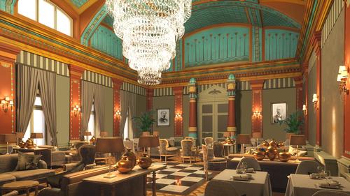 The restaurant formerly served as the lodge's main 'temple' – in which were held various close-lipped ceremonies. / Courtesy of Preferred Hotels & Resorts