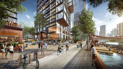 The development will comprise commercial facilities, residential units, and multiple recreational areas. / Courtesy of CBT Architects
