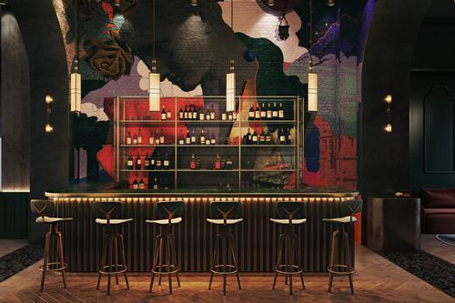 The hotel will feature 42 rooms, a bar, a restaurant, and a daytime food market. / Courtesy of Studio A