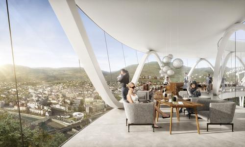 The museum will provide panoramic views of Bolzano and the surrounding valley. / Courtesy of moka-studio and Snøhetta