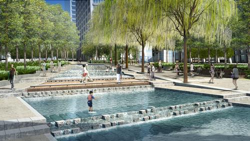 The complex will have also have resdential units, shops, and restaurants. / Courtesy of CapitaLand/Safdie Architects
