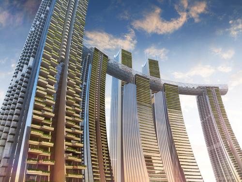 The property is slated to be completed this year. / Courtesy of CapitaLand/Safdie Architects