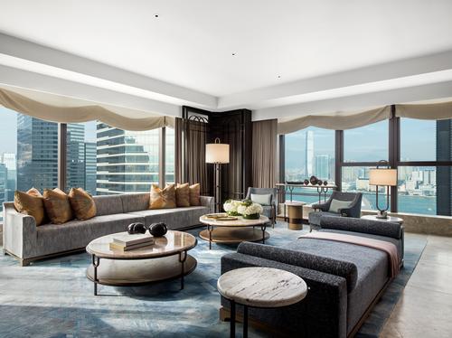 The Presidential Suite features floor-to-ceiling windows and spectacular views of the harbour. / Courtesy of St. Regis Hotels and Resorts