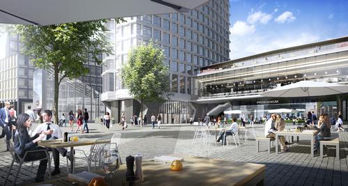 A new public square is currently being developed at the base of the tower. / Courtesy of Almacantar