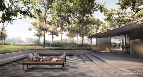 Residents will have access to a private lake, nature paths, and a number of outdoor/indoor meditation areas. / Courtesy of the Woodleigh Residences