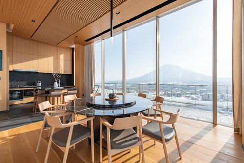 Skye Niseko houses a restaurant, three onsen spas, and a gym, plus a number of hotel rooms and apartments. / Courtesy of Skye Niseko