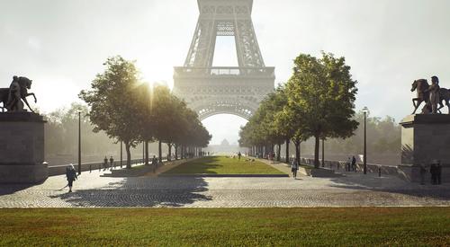 The Eiffel Tower site is expected to be completed in 2023. / Courtesy of Gustafson Porter + Bowman