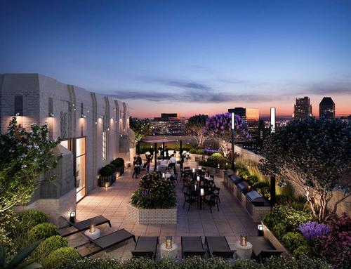 Walker House features a fitness and yoga centre, a library, a game room, and a rooftop terrace.
/ CetraRuddy