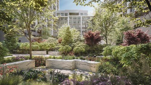 The property will also feature a private park designed by Michael Van Valkenburgh Associates / Williams New York