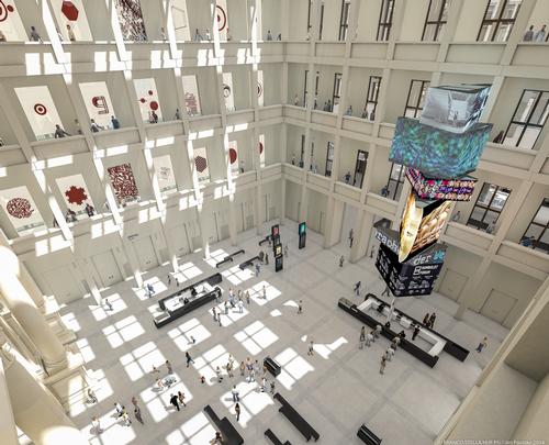 A rendering of the foyer at the museum / SHF / Architect: Franco Stella with FS HUF PG