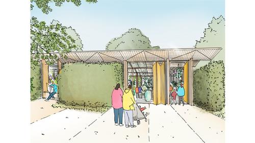 The winter gardens will become a horticultural hub destination at the top of the hill / Studio Egret West