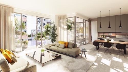 The 525 apartments range from studios to spacious three-bedroom homes