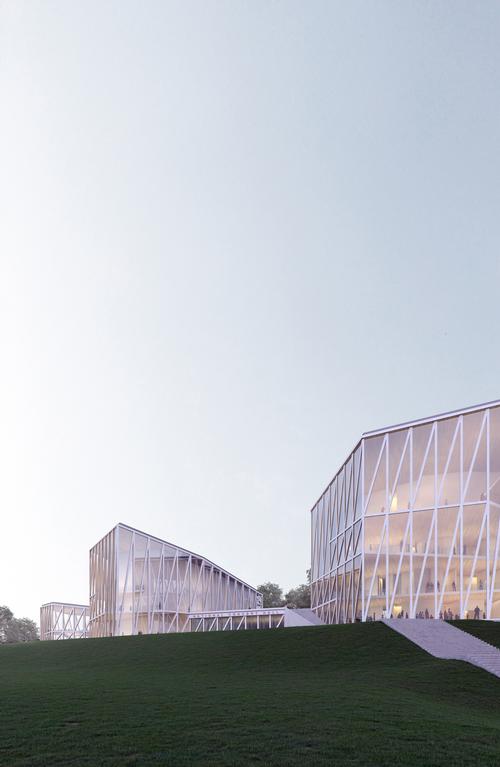 The larger concert hall will accommodate up to 1,700 people and the smaller hall 500 / Arquivio Architects