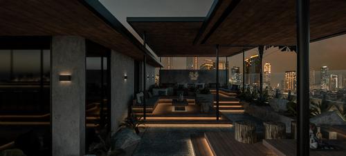 The space was designed in part as an antidote to the lack of green space being developed in the city / K-Thengono Design