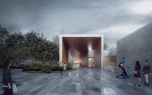 Pathways connect the building with different outdoor spaces / Brooks + Scarpa & KMF Architects