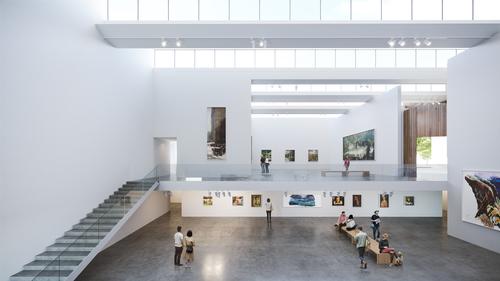 The museum is split across different levels / Brooks + Scarpa & KMF Architects