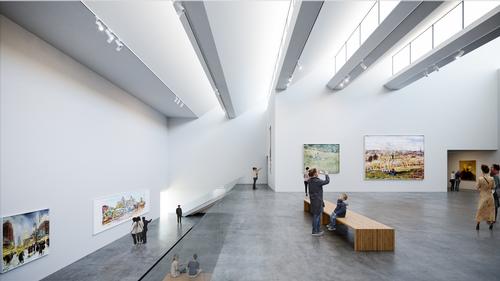 Windows in the roof allow natural light in / Brooks + Scarpa & KMF Architects