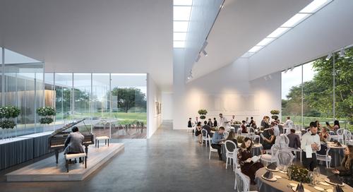There are indoor and outdoor multipurpose spaces for the likes of weddings, education events and conferences / Brooks + Scarpa & KMF Architects