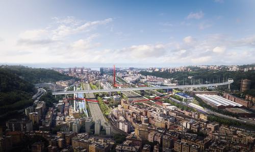 The project will regenerate the area below Renzo Piano's replacement for the collapsed Morandi Bridge in Genoa / The Big Picture