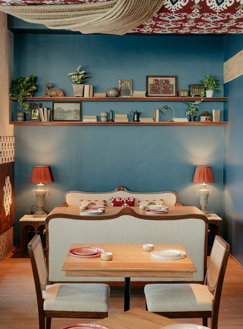 Brighter contrasting highlights, like Prussian blue and wine red, give a sense of earthy eclecticism / Darshan Savla