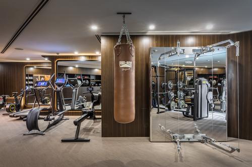 A fitness studio is among the amenities available to residents