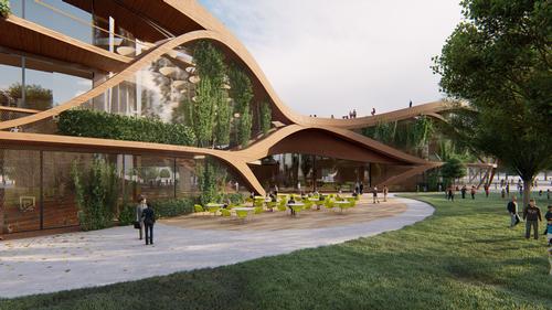 Educational facilities are combined with other elements that people need in life / Lava