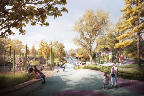 A dynamic two-acre play area will be a memorable place for children of all ages / The Obama Presidential Center