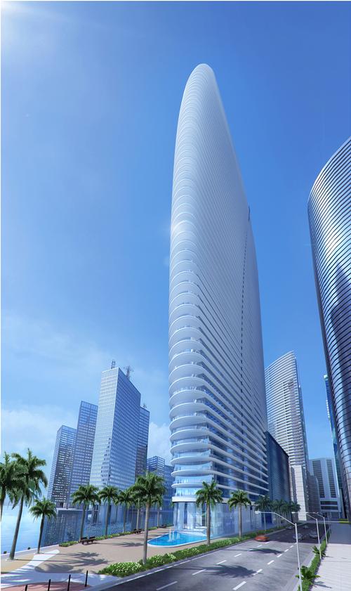 The building has a curved and slender form / Aston Martin