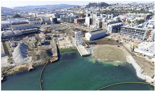 To create the beach, the concrete dockside had to be removed and the land treated for contamination / Port of San Francisco