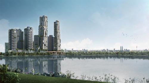 The Kiara Bay development will be based at the waterfront of the 140ac (57ha) Kepong Metropolitan Lake / UEM Sunrise and Melati Ehsan Group