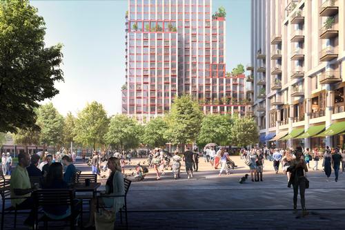 There will be open public spaces for people to sit and gather / Allies and Morrison