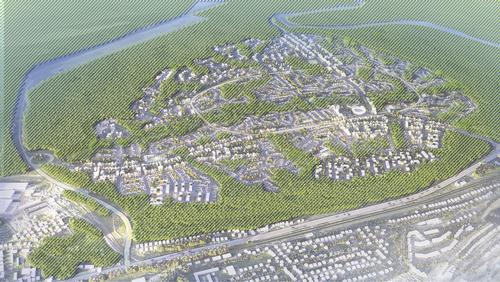The development will cover an area of 760 ha (1,878ac) / Design Consortium
