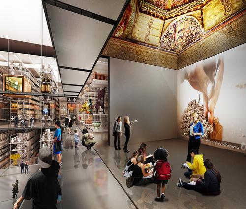 Rendering of the inside of the V&A East collection and research centre, designed by Diller Scofidio + Renfro / Diller Scofidio + Renfro