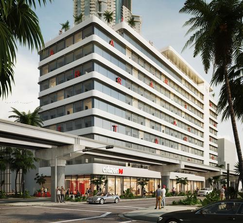 The 128,000sq ft (11,900sq m), 12-storey hotel will accommodate 351 guestrooms / CitizenM