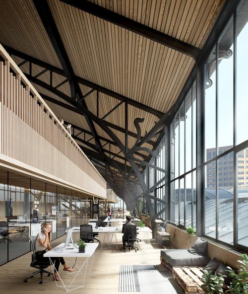 There will be public realm and event spaces, places to eat and drink / Panoptikon