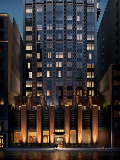 The building's Art Deco design includes a bronze-tone façade / Rockefeller Group