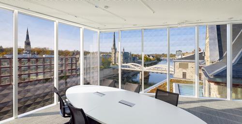 The glazed pavilion provides views out over the surrounding area / Tom Arban