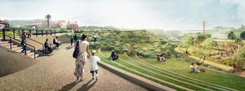 The Presidio Steps will link two areas within the park and provide a place to stop and sit / James Corner Field Operations