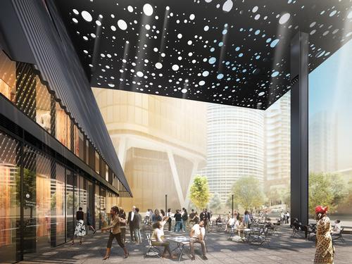 Flexible, approachable and free-flowing spaces are intended to encourage new connections between people / Adjaye Associates