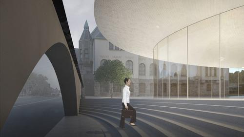 It provides improved accessibility and a new entrance for the museum / JKMM Architects